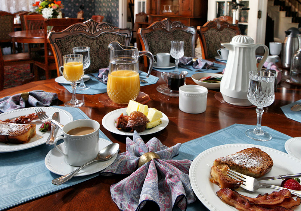 French toast in The Wilbraham Mansion & Suites, Jersey Shore, Cape May New Jersey